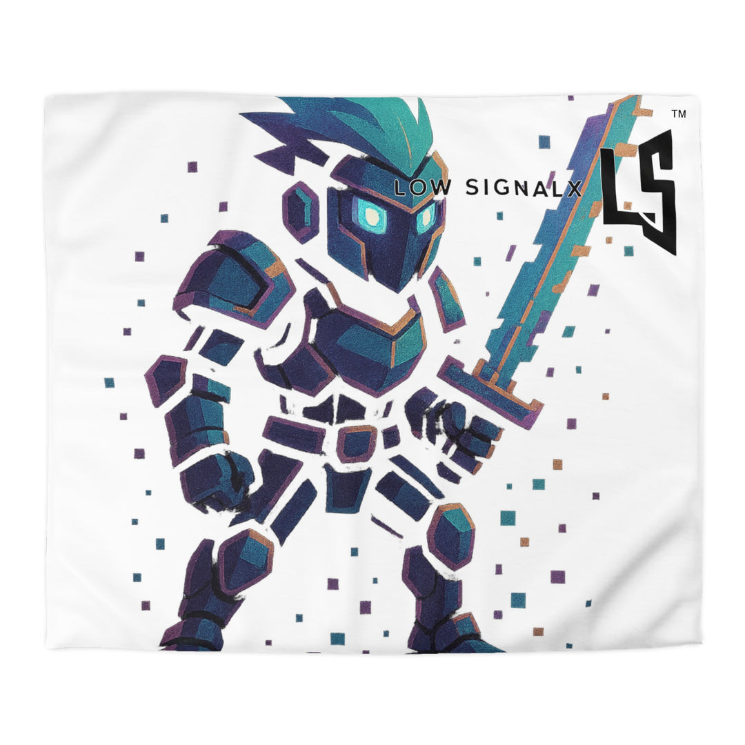 Gaming-Themed Microfiber Duvet Cover featuring a Stylized Knight, Perfect for Teens, Video Game Room Decor, Gift for Gamers, Cozy Bedding