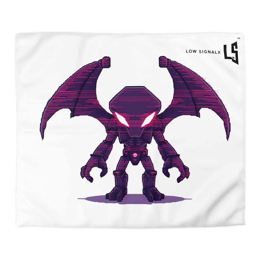 Fantasy Duvet Cover featuring Retro Demon, Gaming Bedroom Decor, Video Game Gift, Unique Comforter Cover, Children's Room Decoration, [...]
