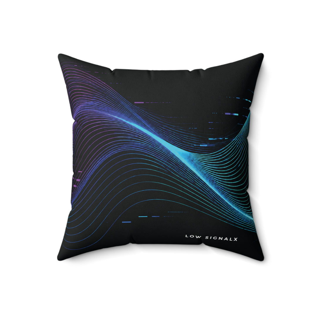 Low SignalX™ Midnight Frequency Accent Pillow — Violet & Cyan