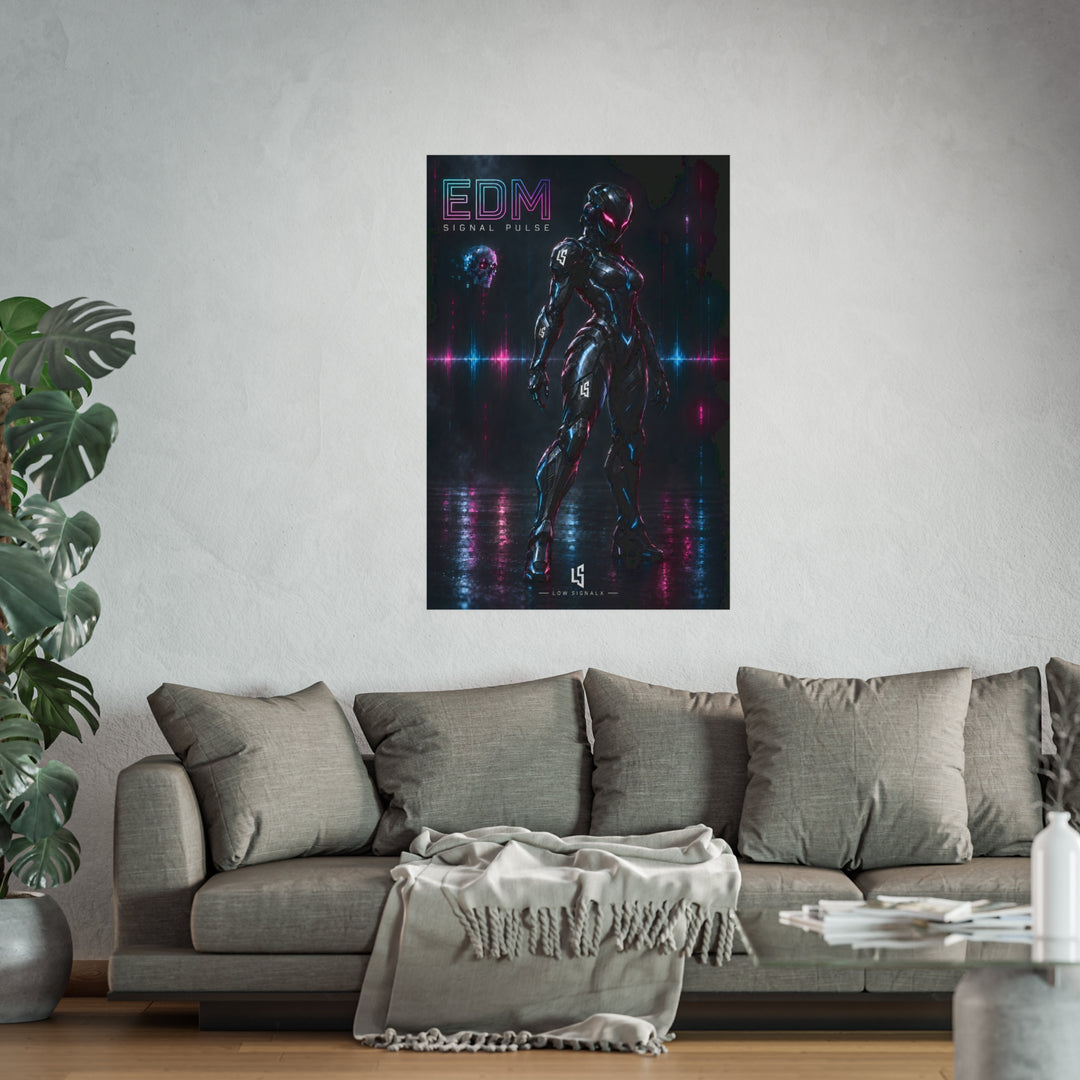 Low SignalX™ EDM: Signal Pulse — Cyber Assassin Fine Art Poster