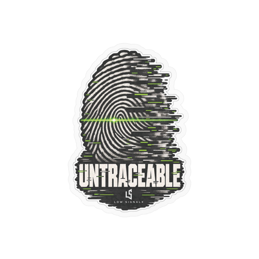 Untraceable — Low SignalX Glitch Fingerprint Vinyl Sticker