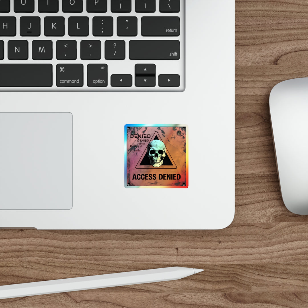 Holographic Skull Stickers - Edgy Die-Cut Decor for Laptops, Skateboards, and More, Perfect for Halloween, Teens, and Collectors