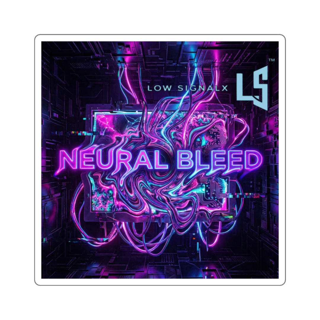 Neural Bleed — Cyberpunk Vaporwave Tech Art Decal