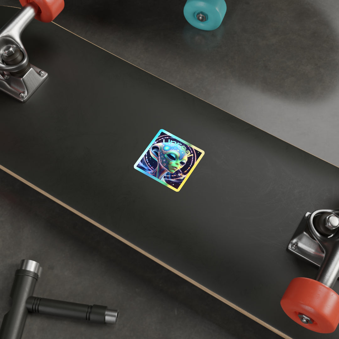 Holographic Alien Stickers - Funky Decor for Laptops, Skateboards, and Water Bottles, Perfect for Gifts and Parties