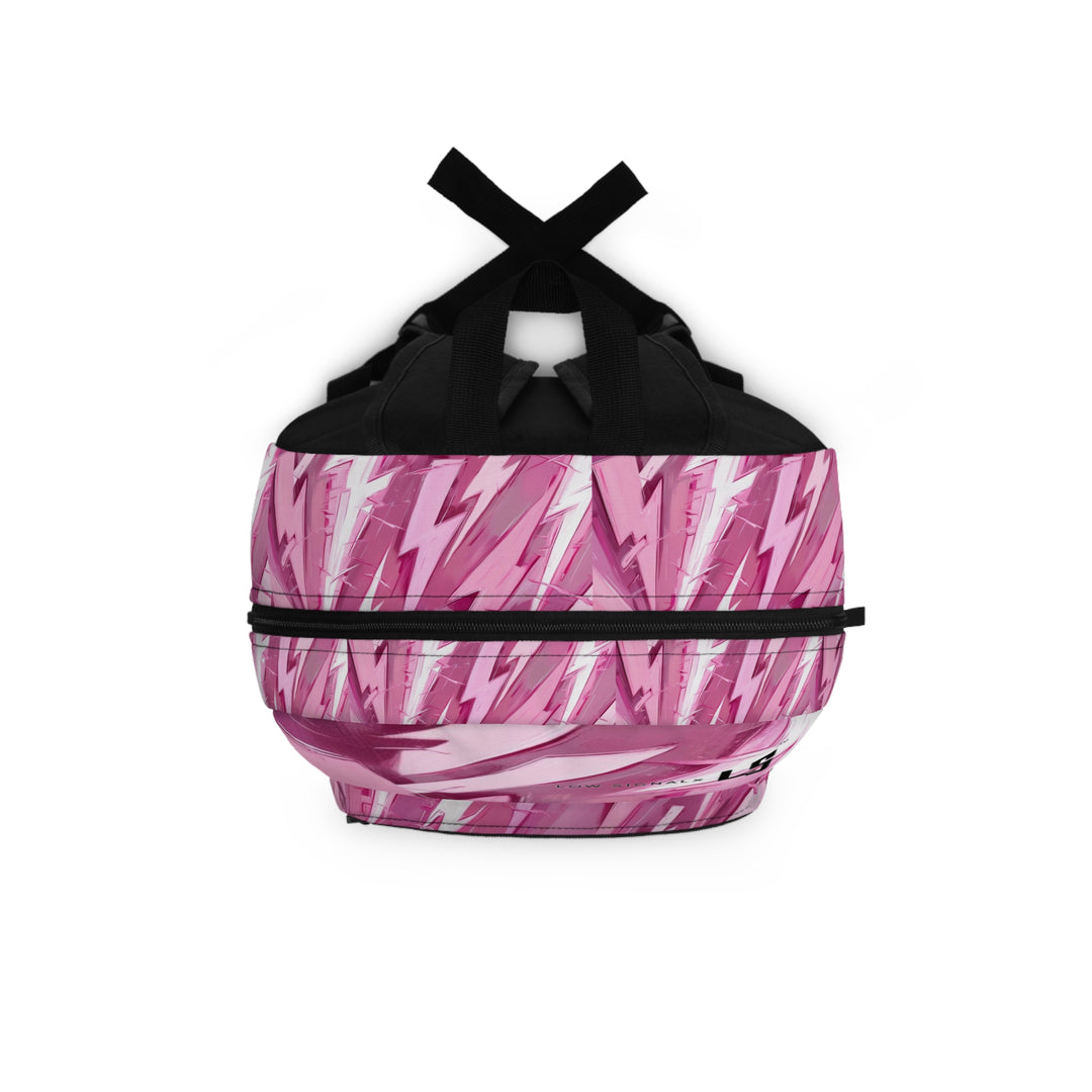 Vibrant Pink Lightning Pattern Backpack - Stylish and Functional for School or Travel