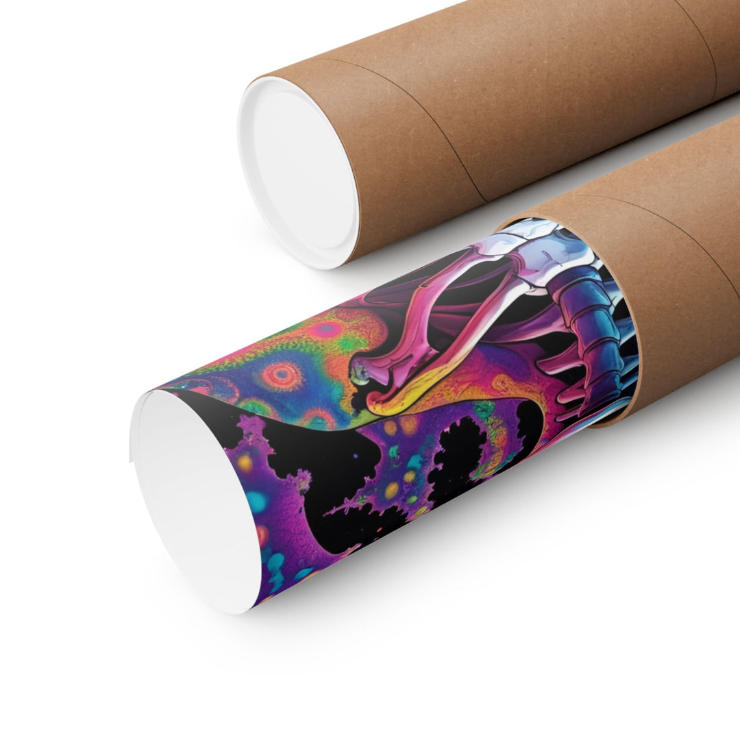 Psychedelic Art Posters for Home Decor, Unique Wall Art, Skeleton Print, Vibrant Colorful Artwork, Gift for Music Lovers, Pop Culture Decor