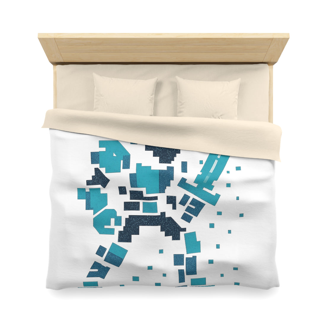 Pixel Hero Microfiber Duvet Cover, Retro Gaming Bedding, Gamer Room Decor, Gift for Gamers, Video Game Themed Bedroom