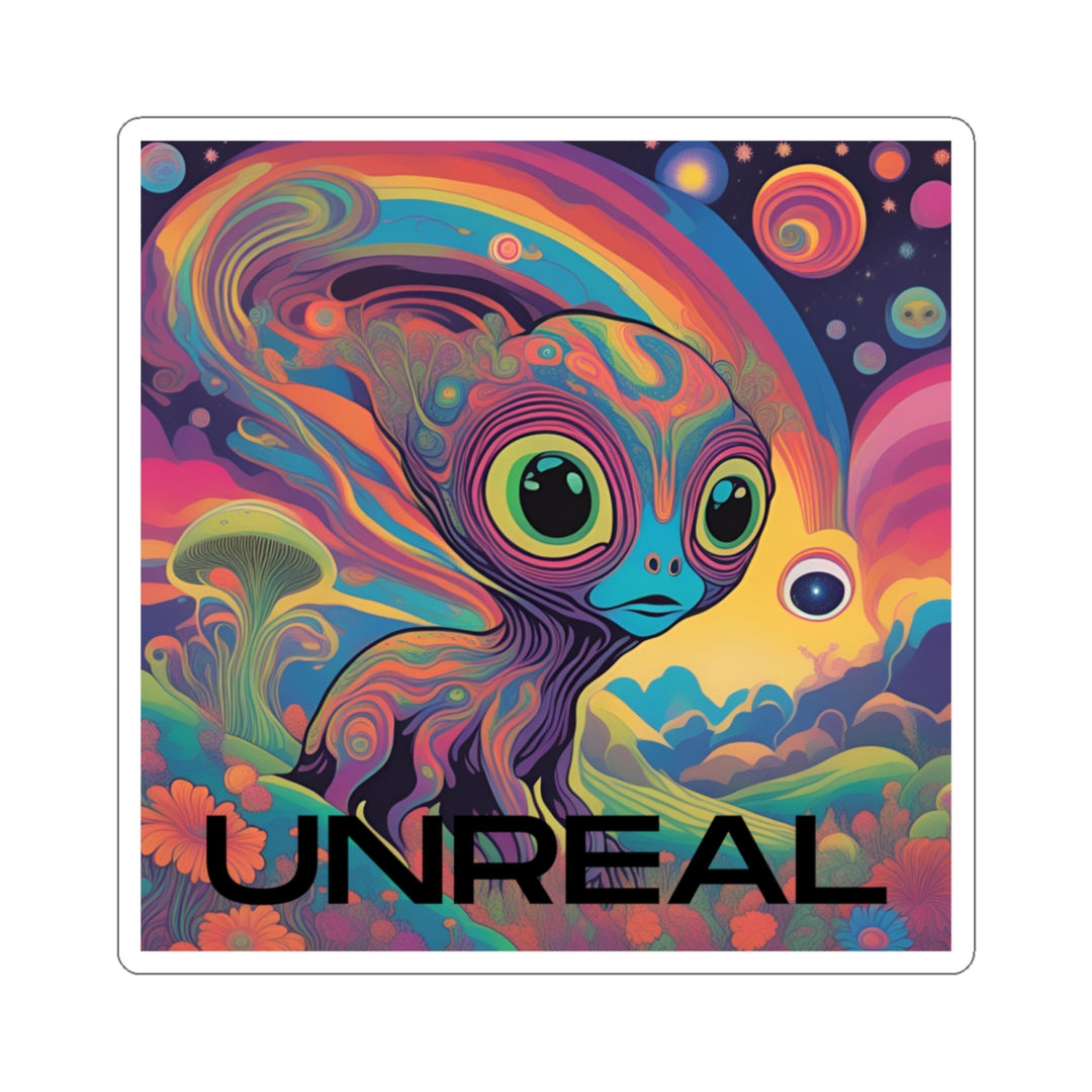 Unreal Alien Kiss-Cut Stickers | Funky Cosmic Art for Laptops & Accessories