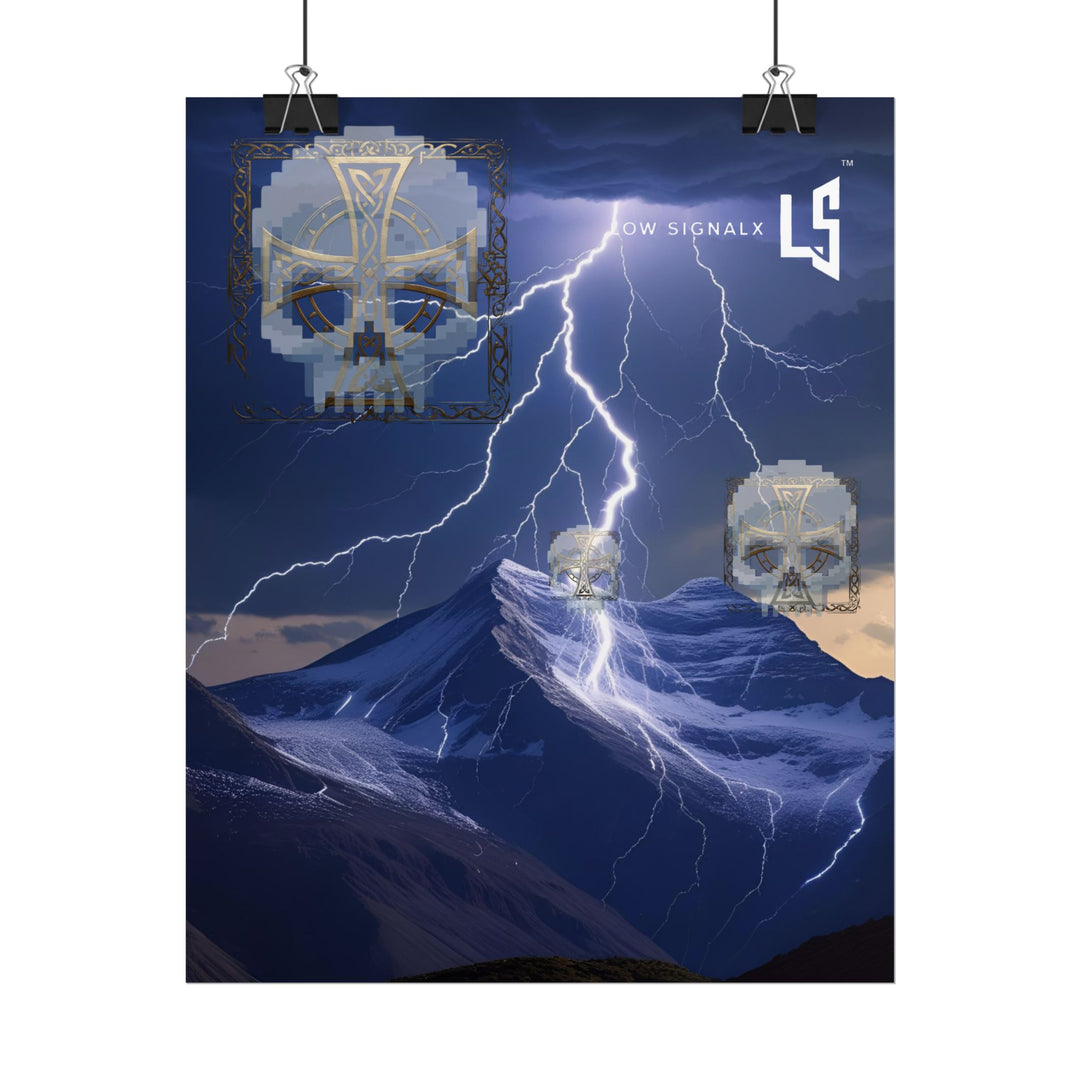 Lightning Skull Art Poster, Edgy Wall Decor, Alternative Home Aesthetic, Unique Gift for Him, Gothic Room Decoration