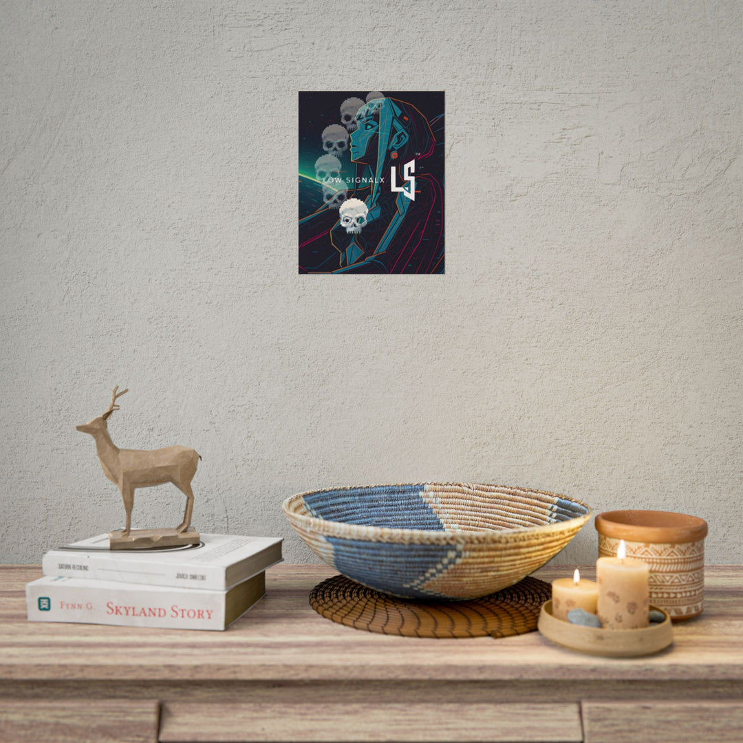 Low SignalX Abstract Art Poster, Vintage Wall Art, Gothic Home Decor, Decor for Gamers, Unique Gift for Music Lovers