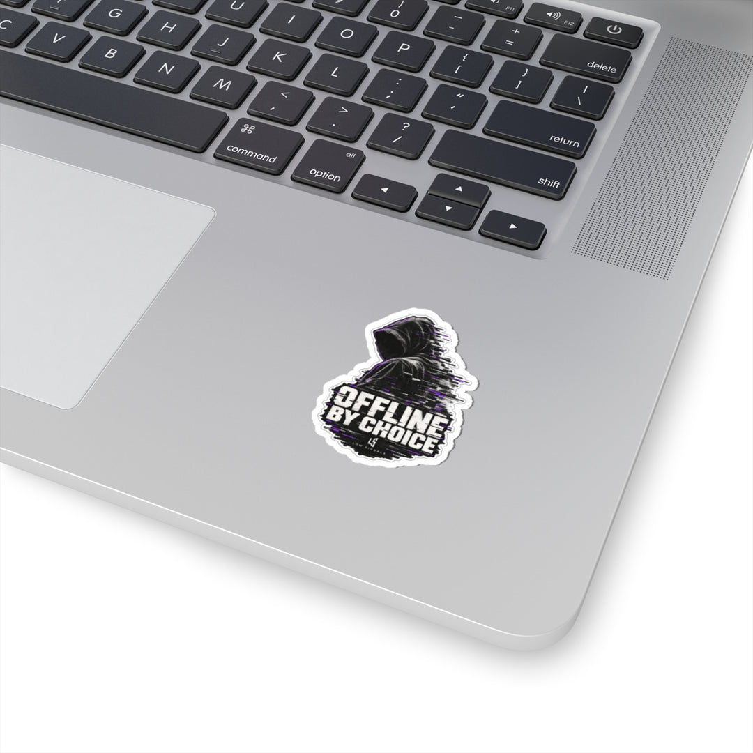 Offline by Choice — Low SignalX Glitch Figure Kiss-Cut Sticker