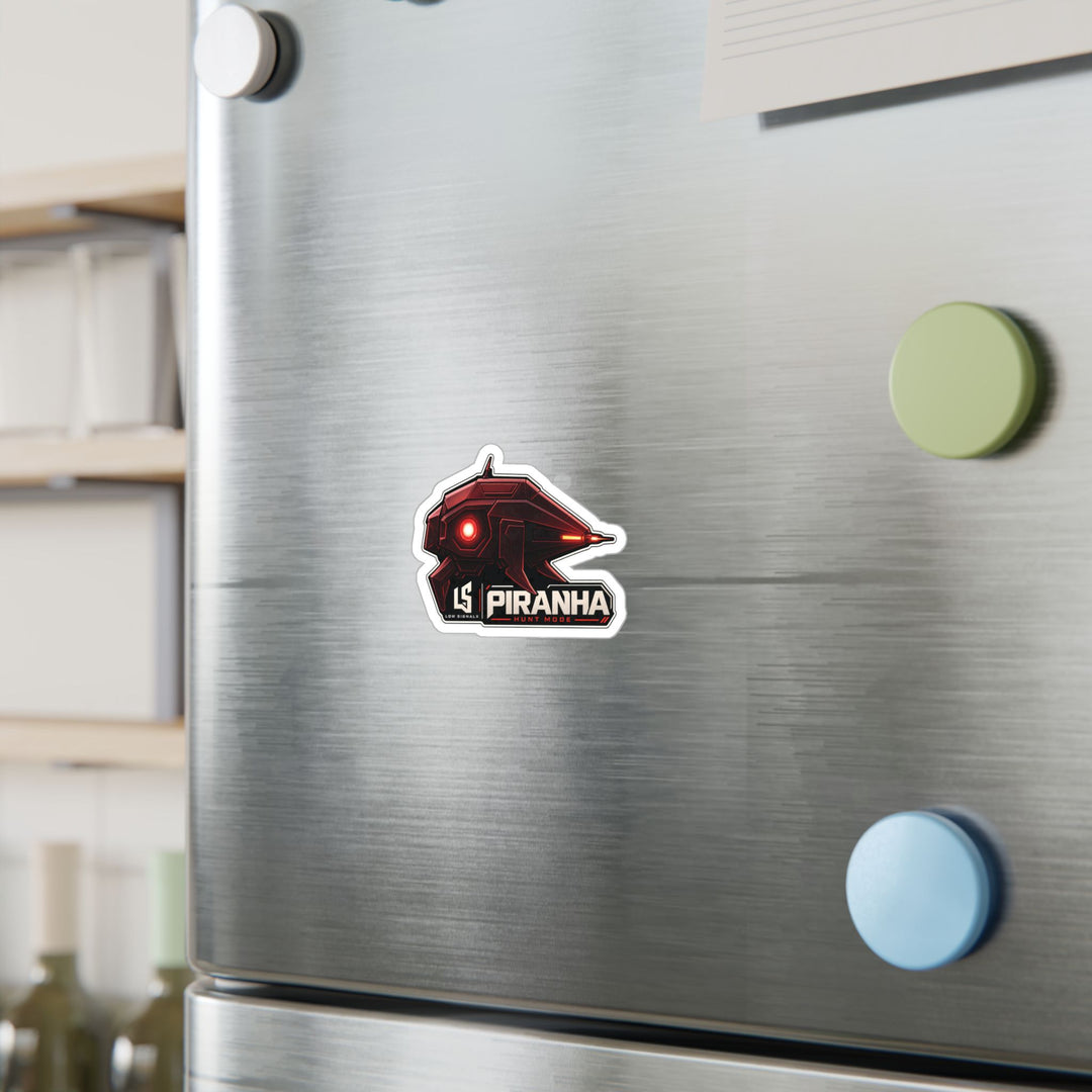 Piranha Hunt Mode — Low SignalX Red Drone Vinyl Sticker