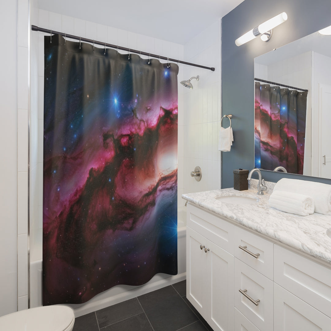 Cosmic Galaxy Shower Curtain - Transform Your Bathroom Into a Starry Space Oasis