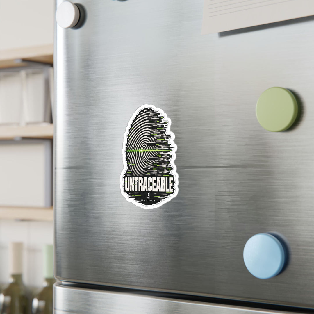 Untraceable — Low SignalX Glitch Fingerprint Vinyl Sticker