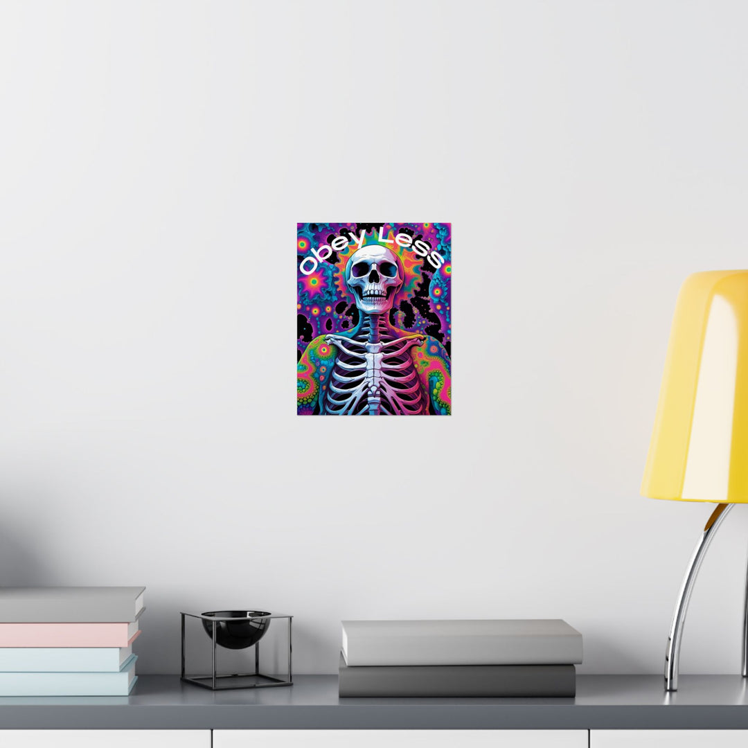 Psychedelic Art Posters for Home Decor, Unique Wall Art, Skeleton Print, Vibrant Colorful Artwork, Gift for Music Lovers, Pop Culture Decor