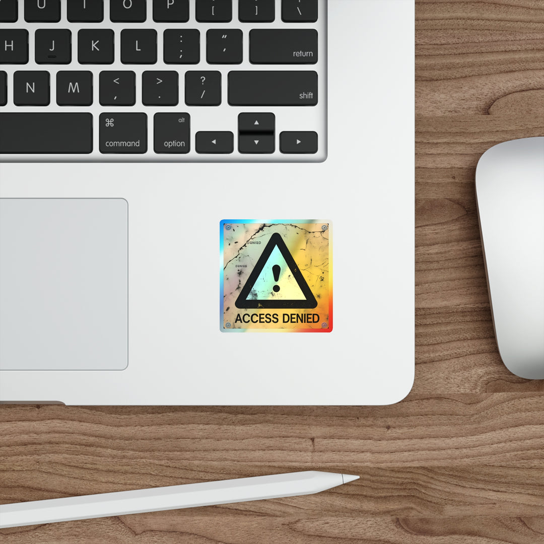 Holographic Access Denied Stickers | Cool Skateboard Gear, Laptop Décor, Unique Gifts, Party Supplies, Trendy Art