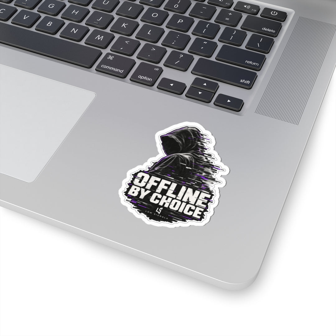 Offline by Choice — Low SignalX Glitch Figure Kiss-Cut Sticker