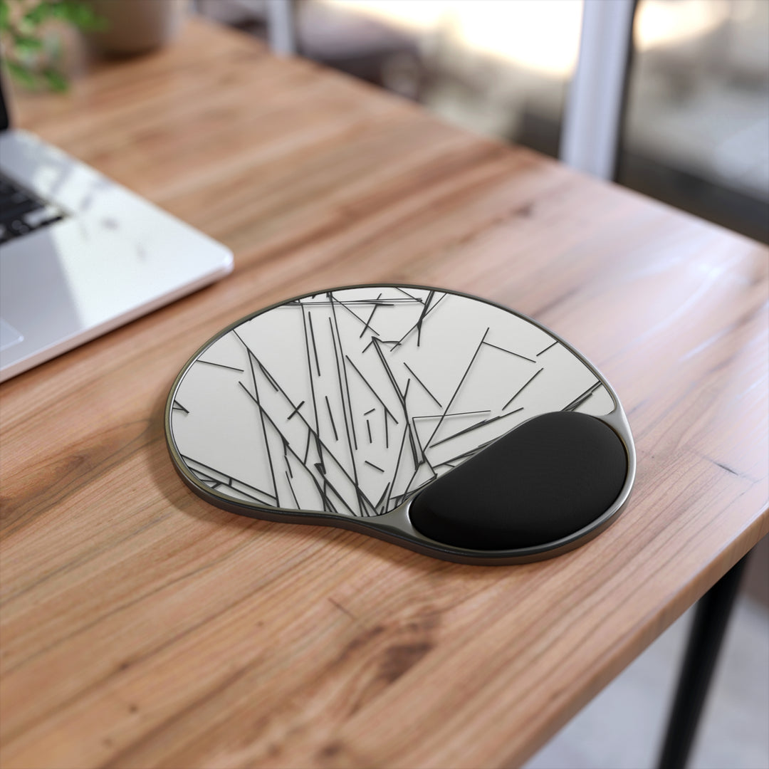 Modern Geometric Mouse Pad with Ergonomic Wrist Rest - Ideal for Home Office & Workspaces