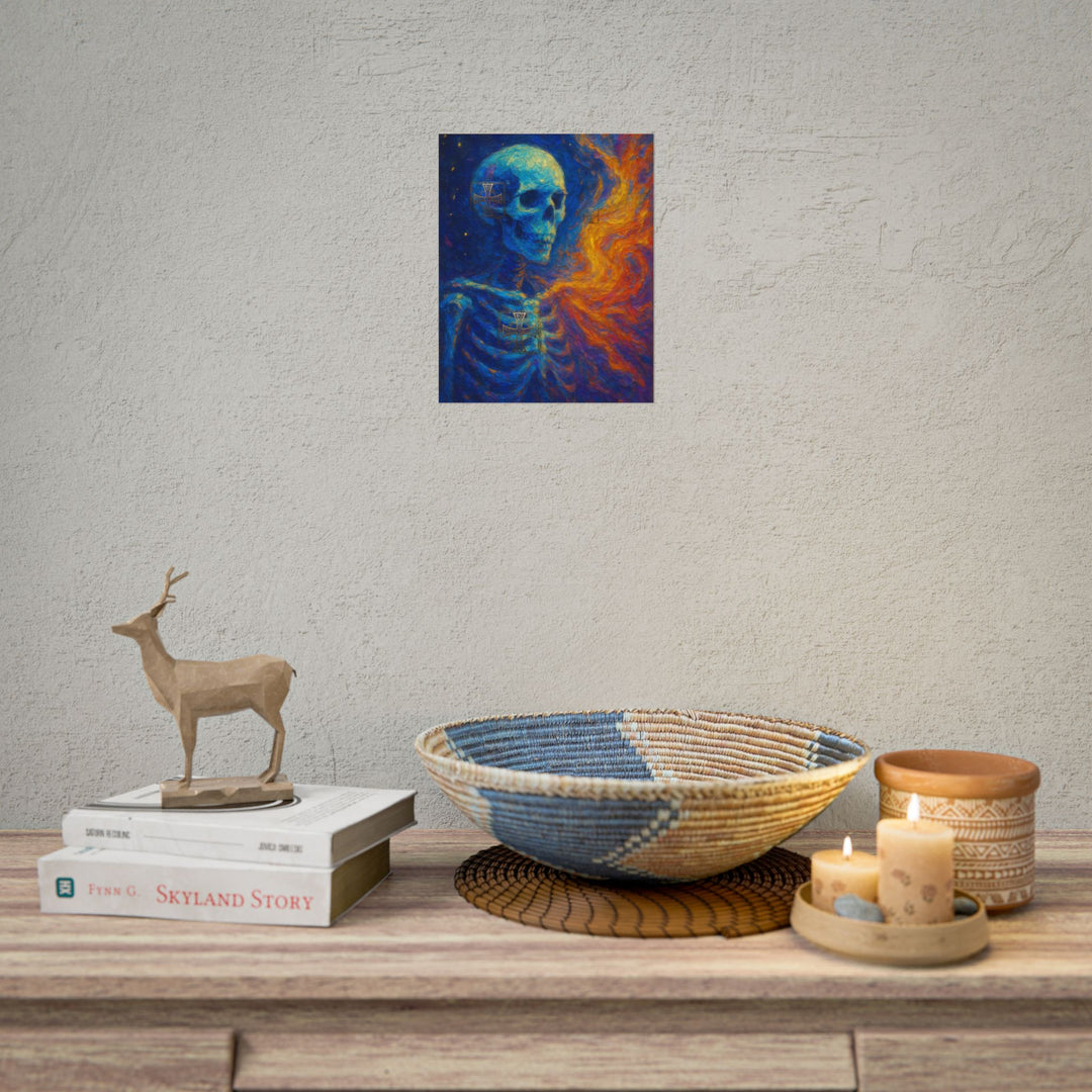 Vibrant Skeleton Wall Art Poster, Unique Home Decor, Halloween Decor, Gift for Art Lovers, Colorful Skeleton Print