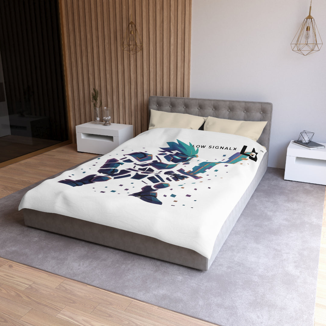 Gaming-Themed Microfiber Duvet Cover featuring a Stylized Knight, Perfect for Teens, Video Game Room Decor, Gift for Gamers, Cozy Bedding