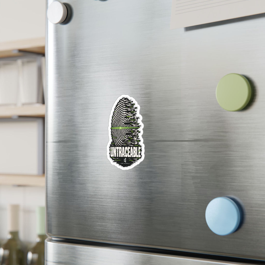 Untraceable — Low SignalX Glitch Fingerprint Vinyl Sticker