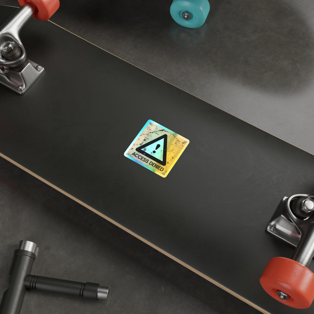 Holographic Access Denied Stickers | Cool Skateboard Gear, Laptop Décor, Unique Gifts, Party Supplies, Trendy Art