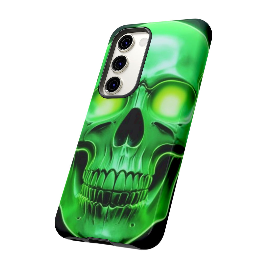 Samsung Galaxy S25 - S21 Glow-in-the-Dark Skull Phone Case - Tough Cases for Halloween & Everyday Use