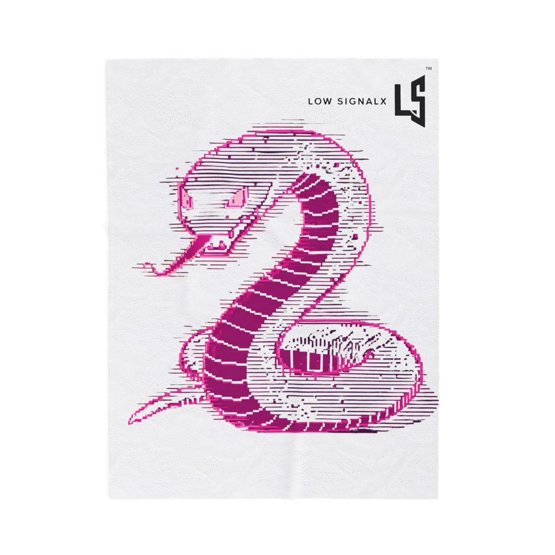 Stylish Velveteen Plush Blanket with Pink Snake Design, Cozy Throw, Gift for Home Decor, Unique Bedding, Comfortable Lounge Accessory
