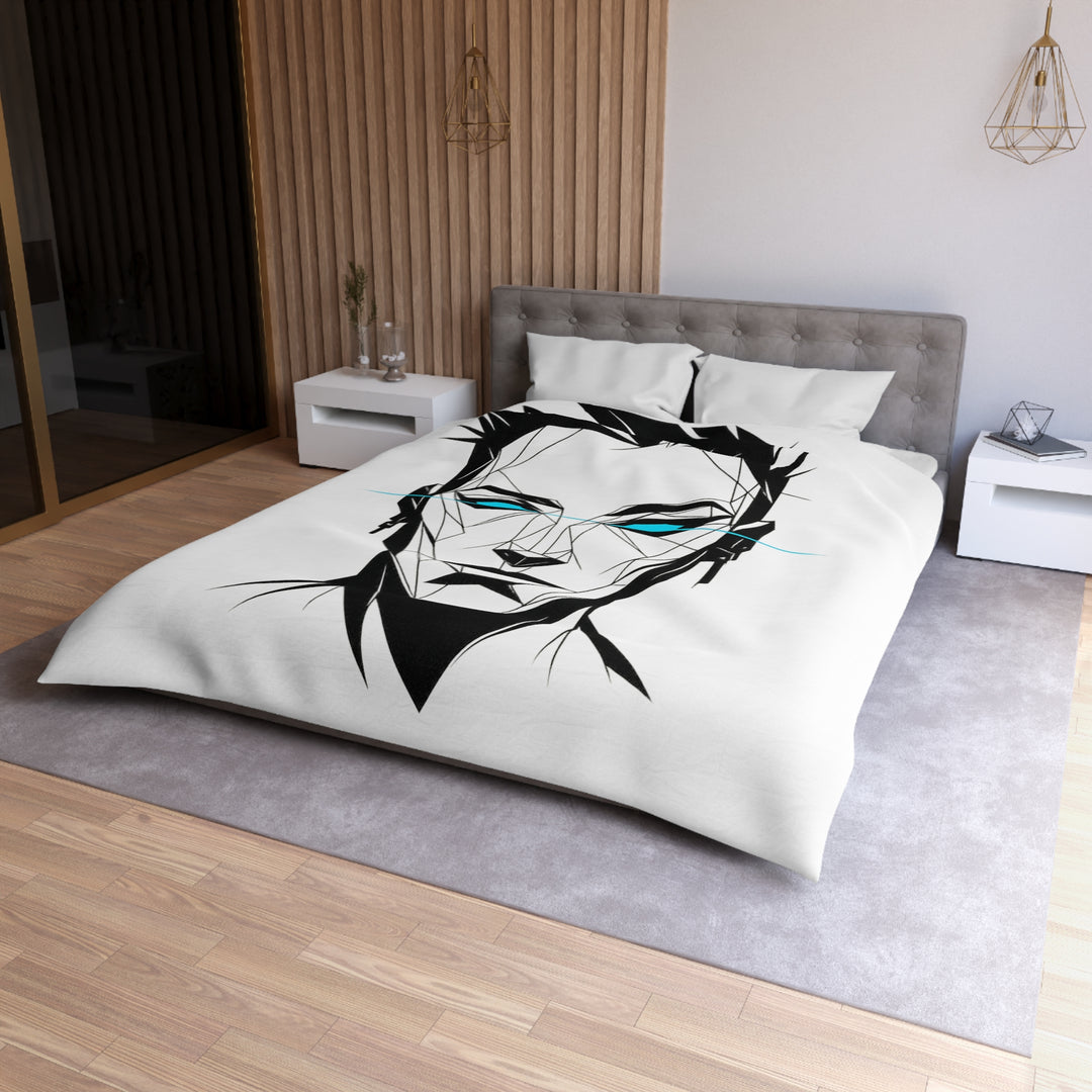 Futuristic Abstract Duvet Cover - Modern Bedroom Decor, Geometric Bedspread, Cool Home Textile, Unique Gift for Trendy Design Lovers