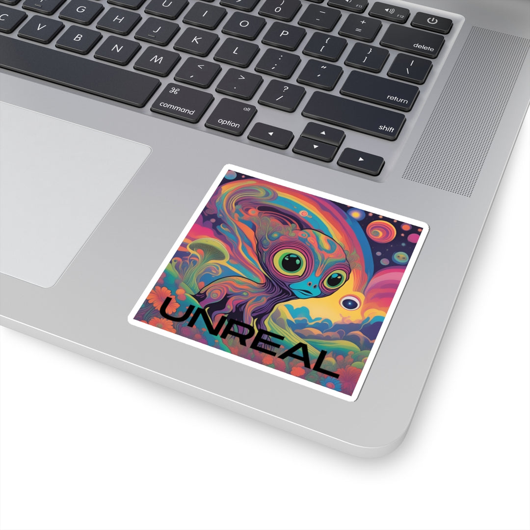 Unreal Alien Kiss-Cut Stickers | Funky Cosmic Art for Laptops & Accessories