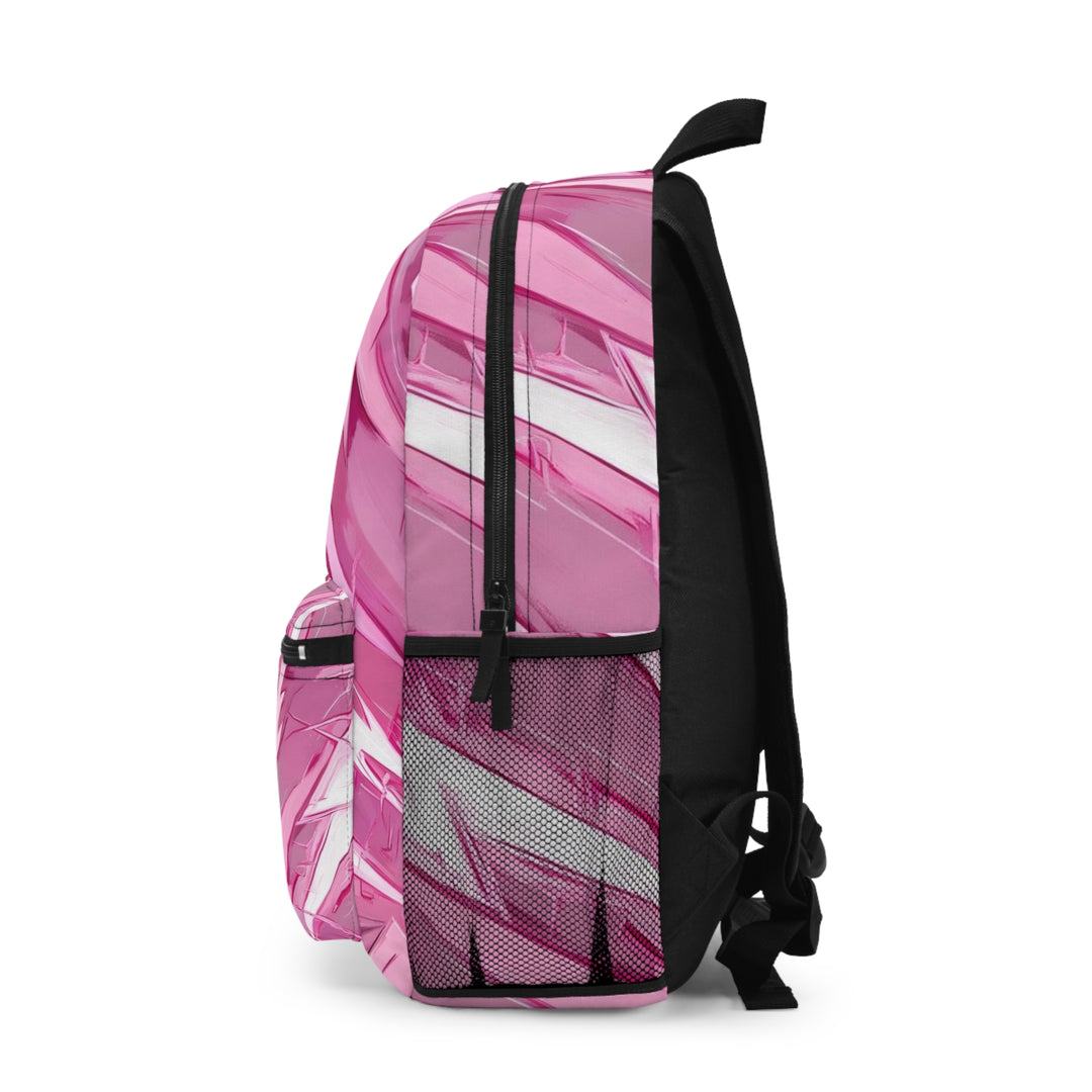 Vibrant Pink Lightning Pattern Backpack - Stylish and Functional for School or Travel