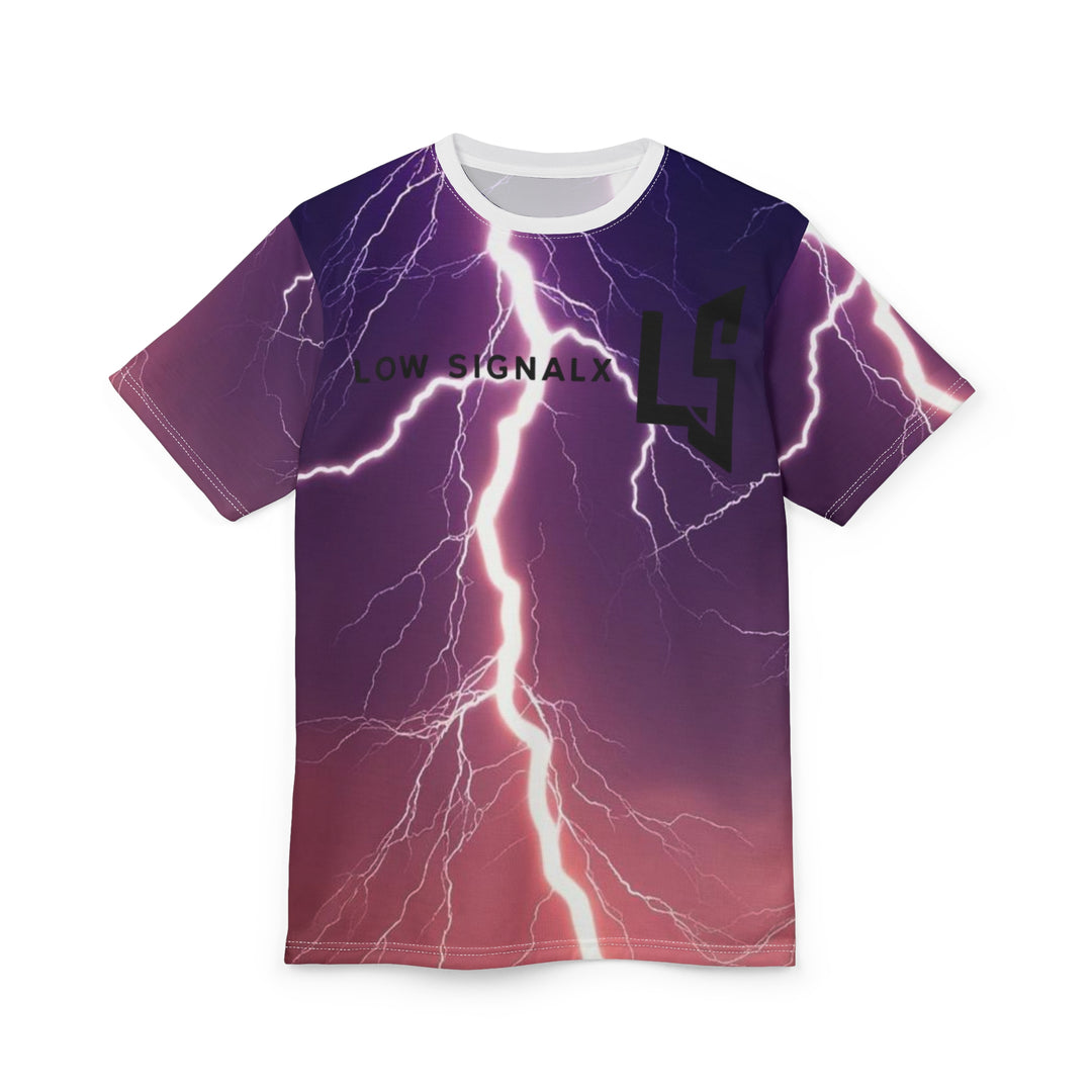 Electric Storm Unisex Cut & Sew Tee - Bold Lightning Design for Bold Personalities