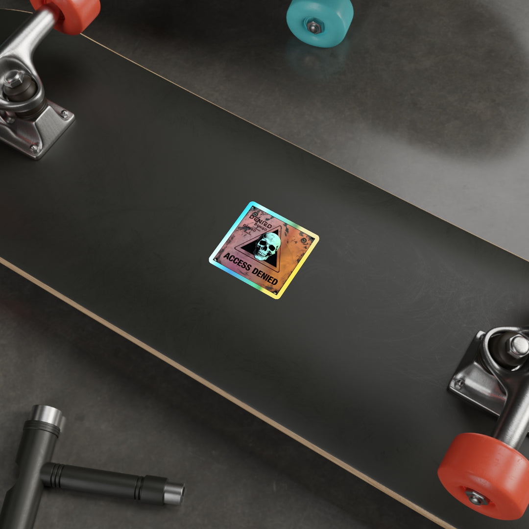 Holographic Skull Stickers - Edgy Die-Cut Decor for Laptops, Skateboards, and More, Perfect for Halloween, Teens, and Collectors