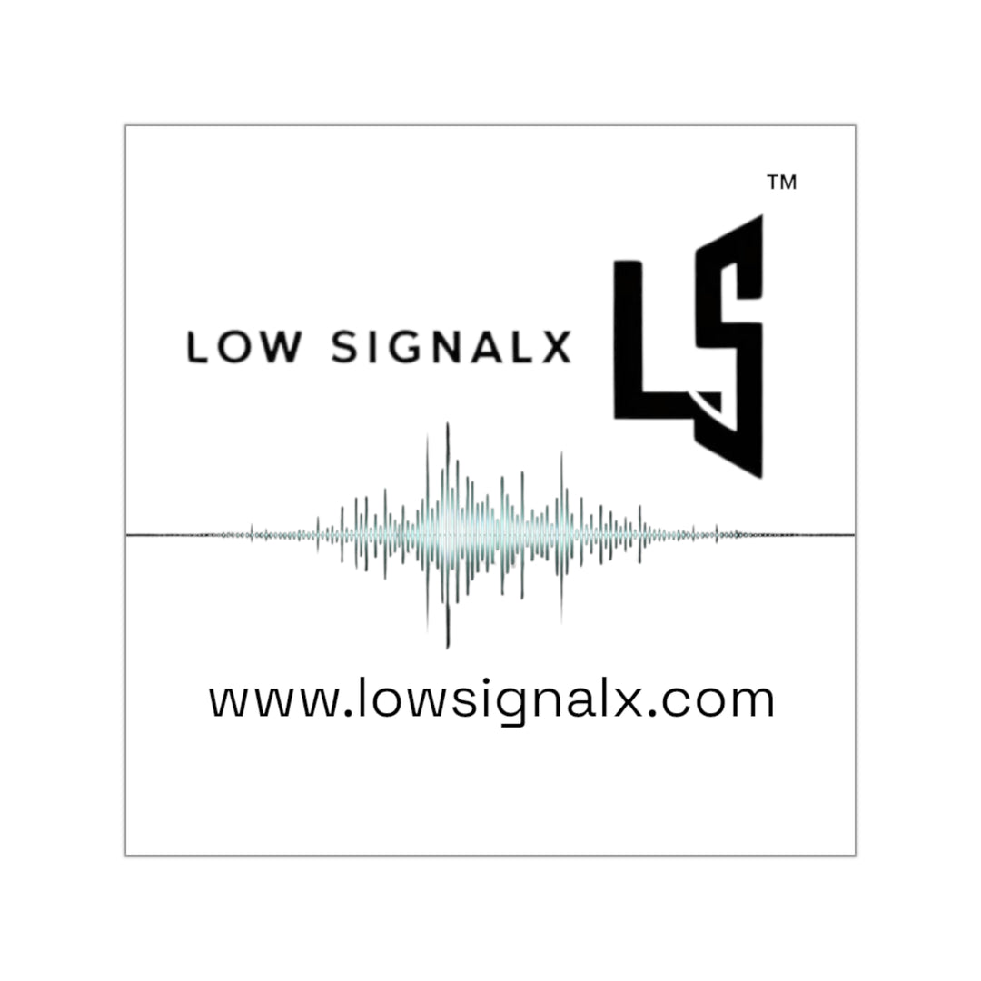 Low Signal X Logo Square Vinyl Sticker – Waveform Band/Podcast Logo Sticker