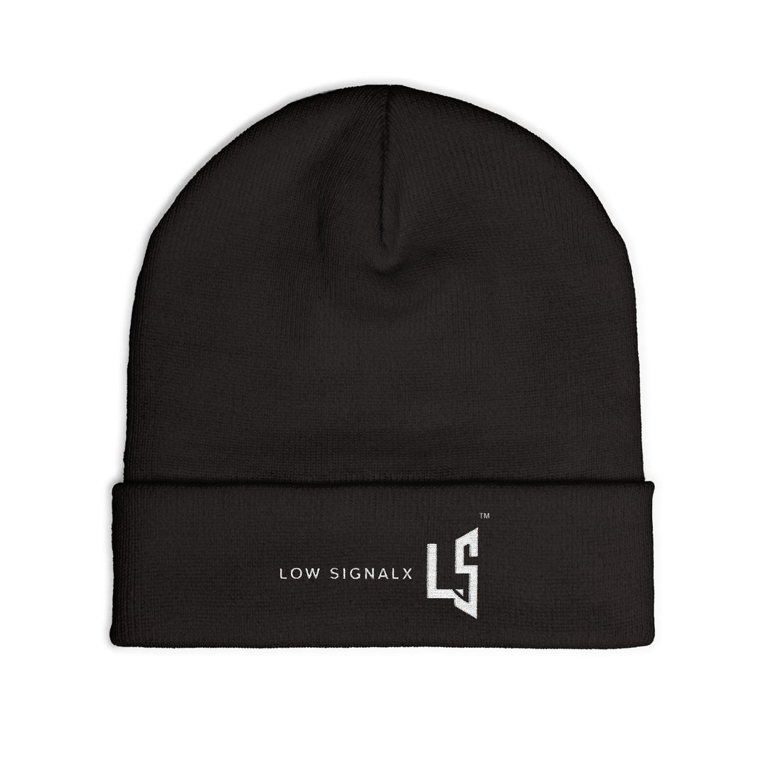 Low Signalx Embroidered Knit Beanie — Logo Winter Hat