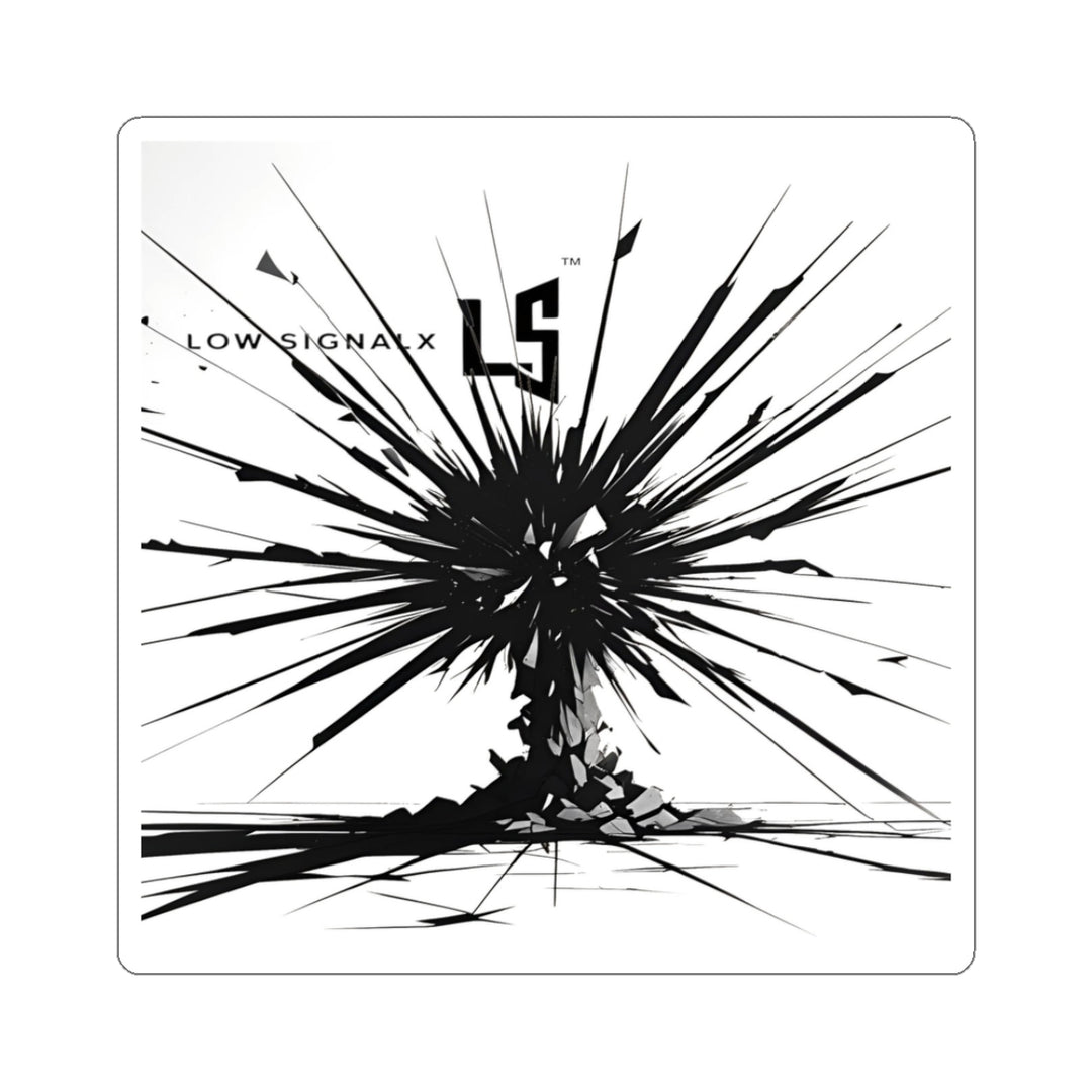Shockwave — Low SignalX Black & White Kiss-Cut Sticker