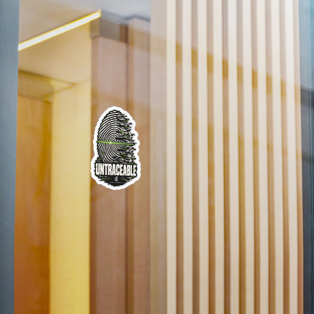 Untraceable — Low SignalX Glitch Fingerprint Vinyl Sticker