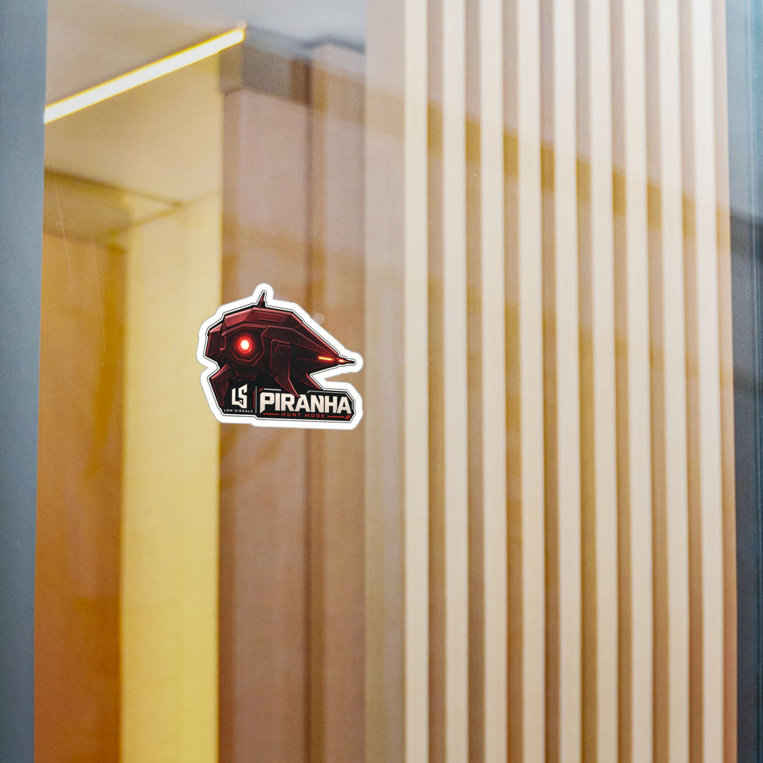 Piranha Hunt Mode — Low SignalX Red Drone Vinyl Sticker