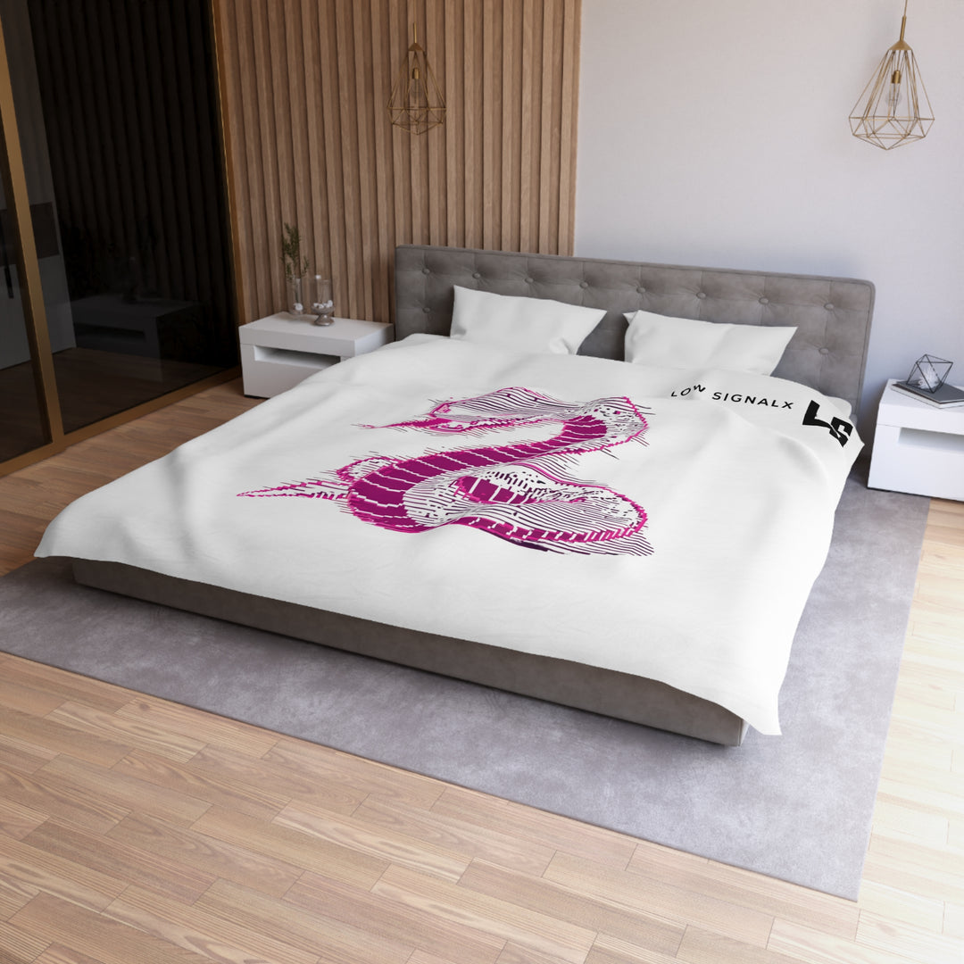 Stylish Microfiber Duvet Cover with Unique Pink Snake Design, Bedroom Decor, Gift for Home, Art Decor, Modern Bedroom