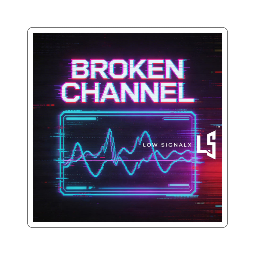 Broken Channel — Retro Neon Synthwave Design (Low Signal)