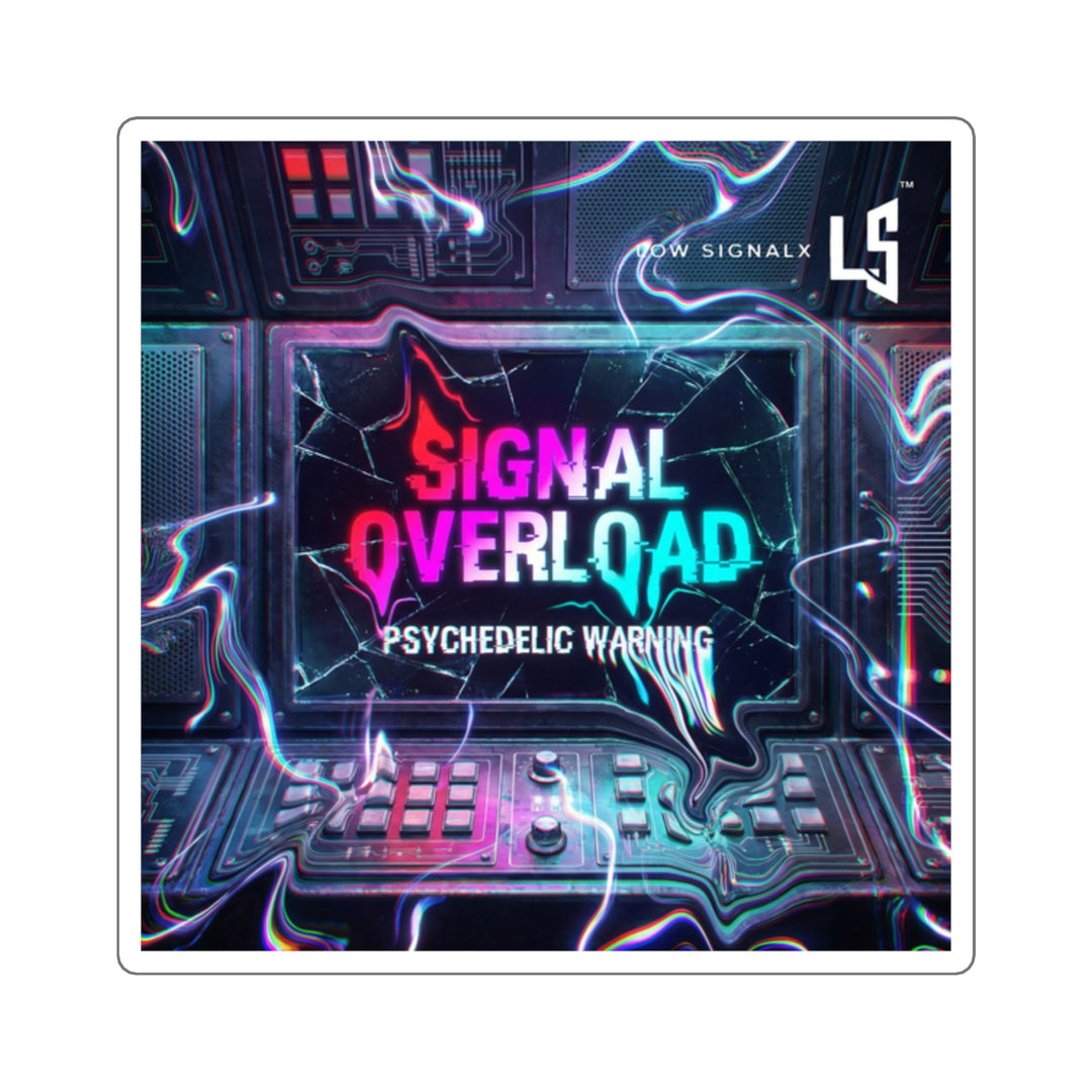 Signal Overload  — Psychedelic Warning Laptop Decal