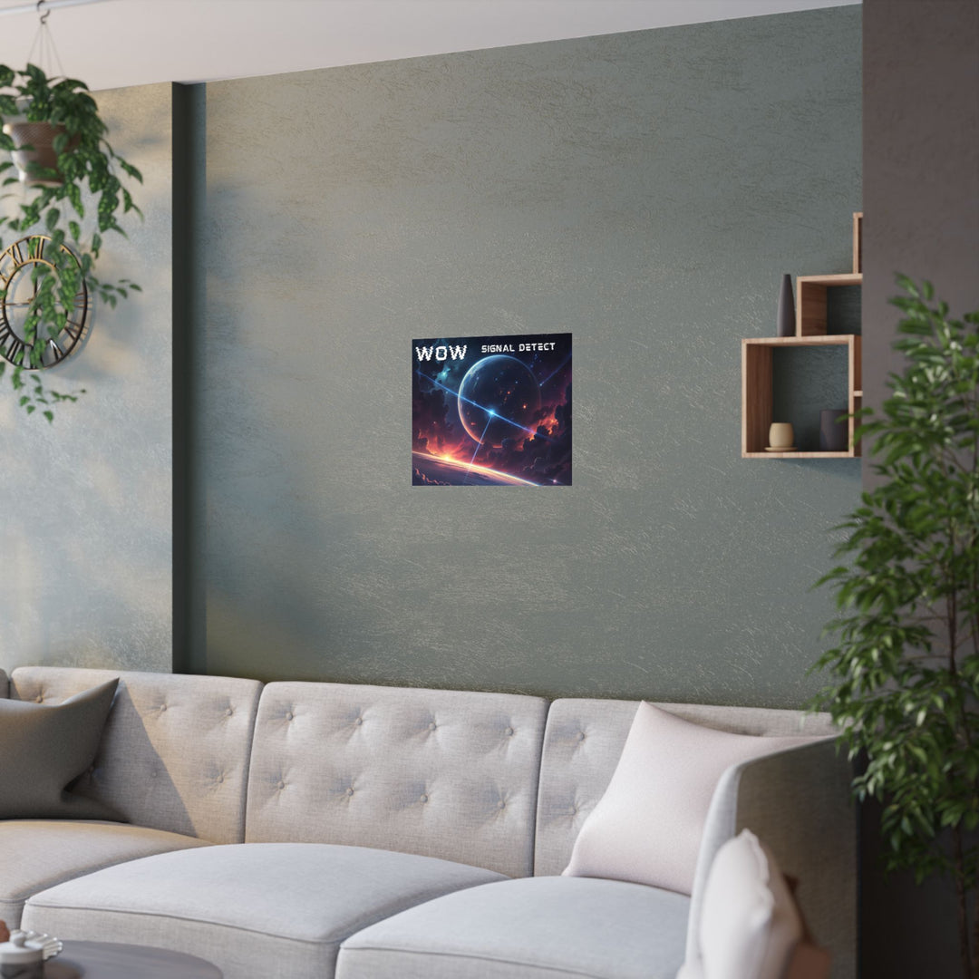 Cosmic Art Poster, Space Decor, Astronaut Wall Art, Astronomy Gift, Sci-Fi Room Aesthetic, WOW Signal Detect Painting