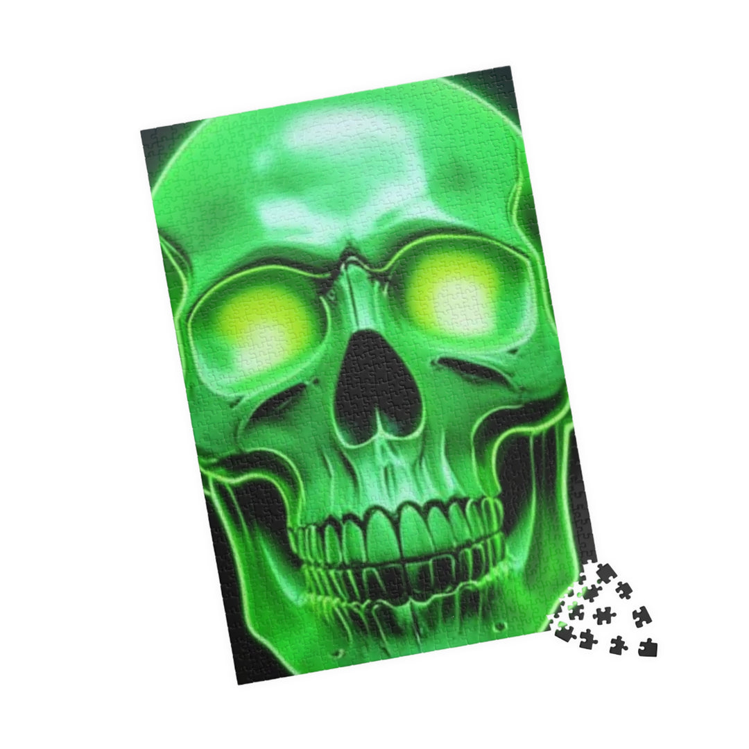 Glow-in-the-Dark Skull Puzzle - 110, 252, 520, & 1014-piece, Halloween Decor, Unique Gift, Family Activity, Fun Challenge