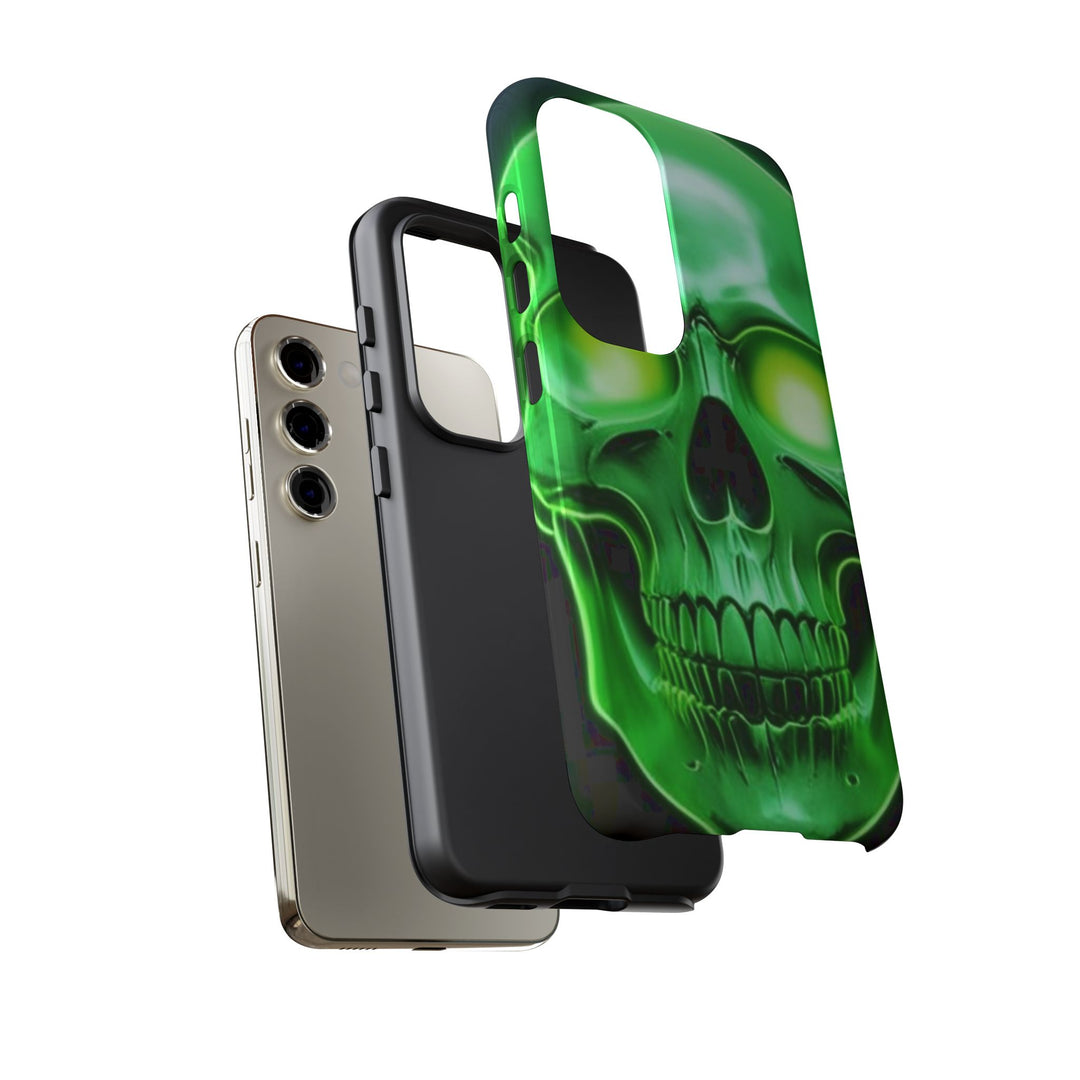 Samsung Galaxy S25 - S21 Glow-in-the-Dark Skull Phone Case - Tough Cases for Halloween & Everyday Use