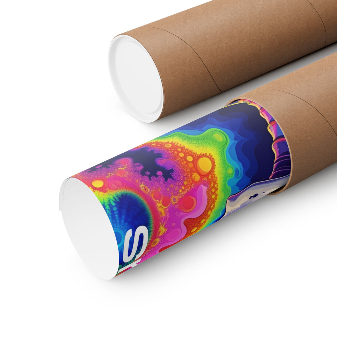 Psychedelic Skeleton Poster – Colorful Wall Art for Tech Lovers, Unique Gift for Halloween, Data Enthusiasts, Home Decor, Vibrant Art Print