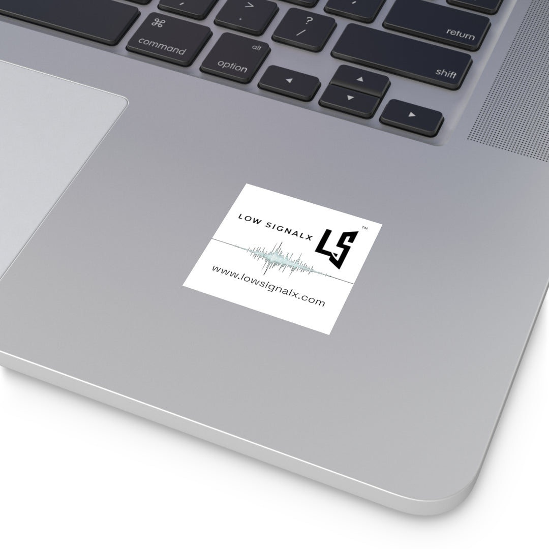 Low Signal X Logo Square Vinyl Sticker – Waveform Band/Podcast Logo Sticker