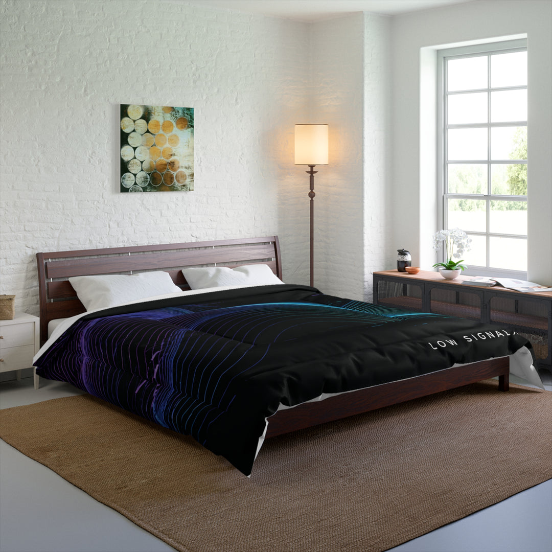 Low SignalX™ Midnight Frequency Comforter — Black, Violet & Cyan