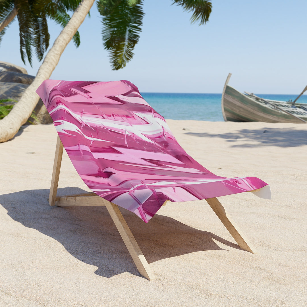 Vibrant Lightning Pink Beach Towel - Perfect for Summer | Bold & Stylish Poolside Essential