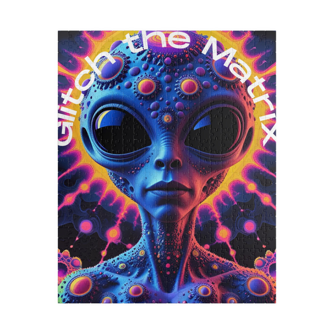 Alien-Themed Puzzle, Glitch the Matrix Art, Unique Gift for Puzzle Lovers, Home Decor, Challenging Brain Teaser, Fun Family Activity