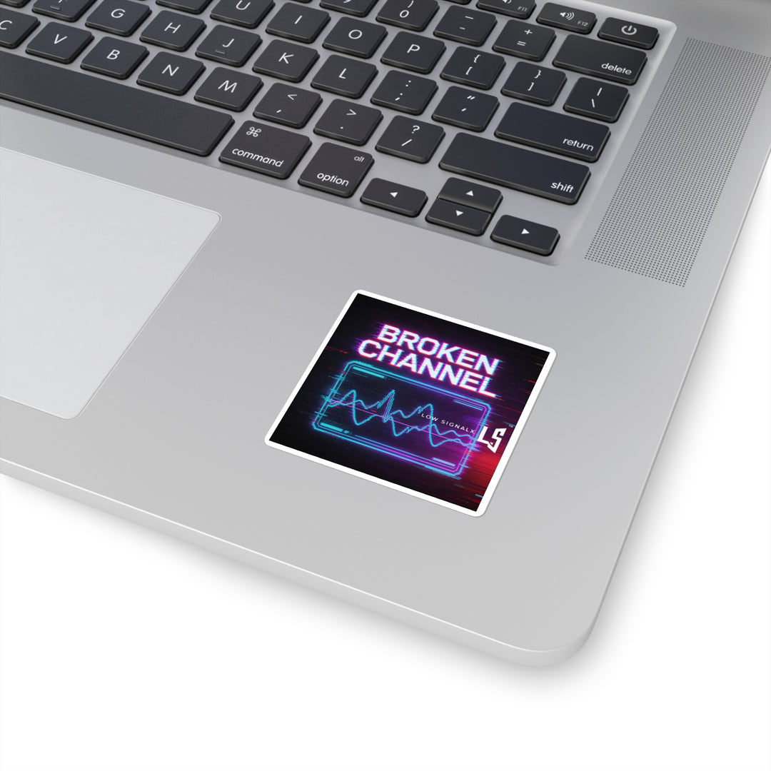 Broken Channel — Retro Neon Synthwave Design (Low Signal)